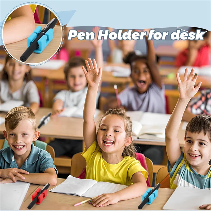 업그레이드된 10개입 실리콘 연필꽂이, 책상용 접착식 펜꽂이, 교실용 고무 싱글 펜꽂이 펜 클립 6cm 멀티