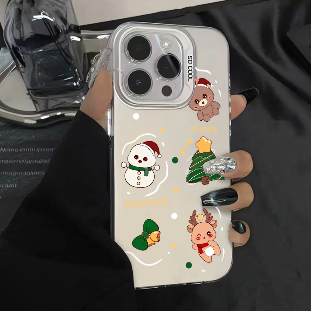 Luxury Silver IMD Phone Case - Merry Christmas Painted Design