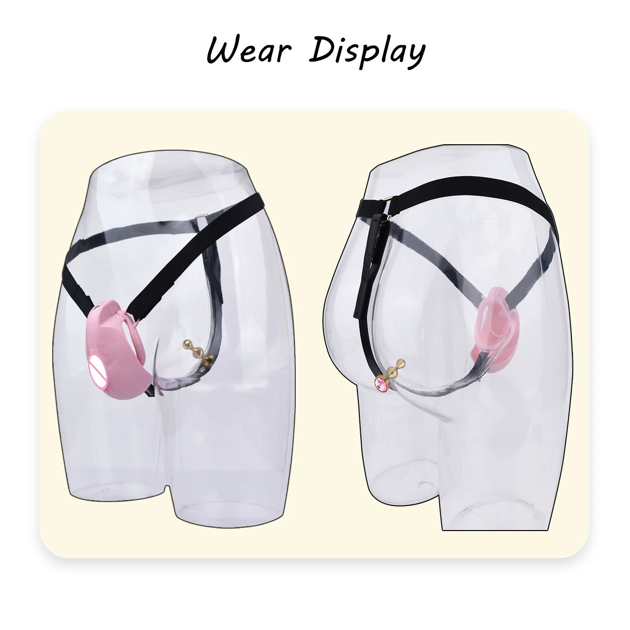 Sissies Clitotis Pussy Hole Chastity Cage with Adjustable Elastic Band Belt For Men Curve Plastic Cock Cage Bondage Sex Toy penis chastity cage chastity lock sex toy chastity cage accessory