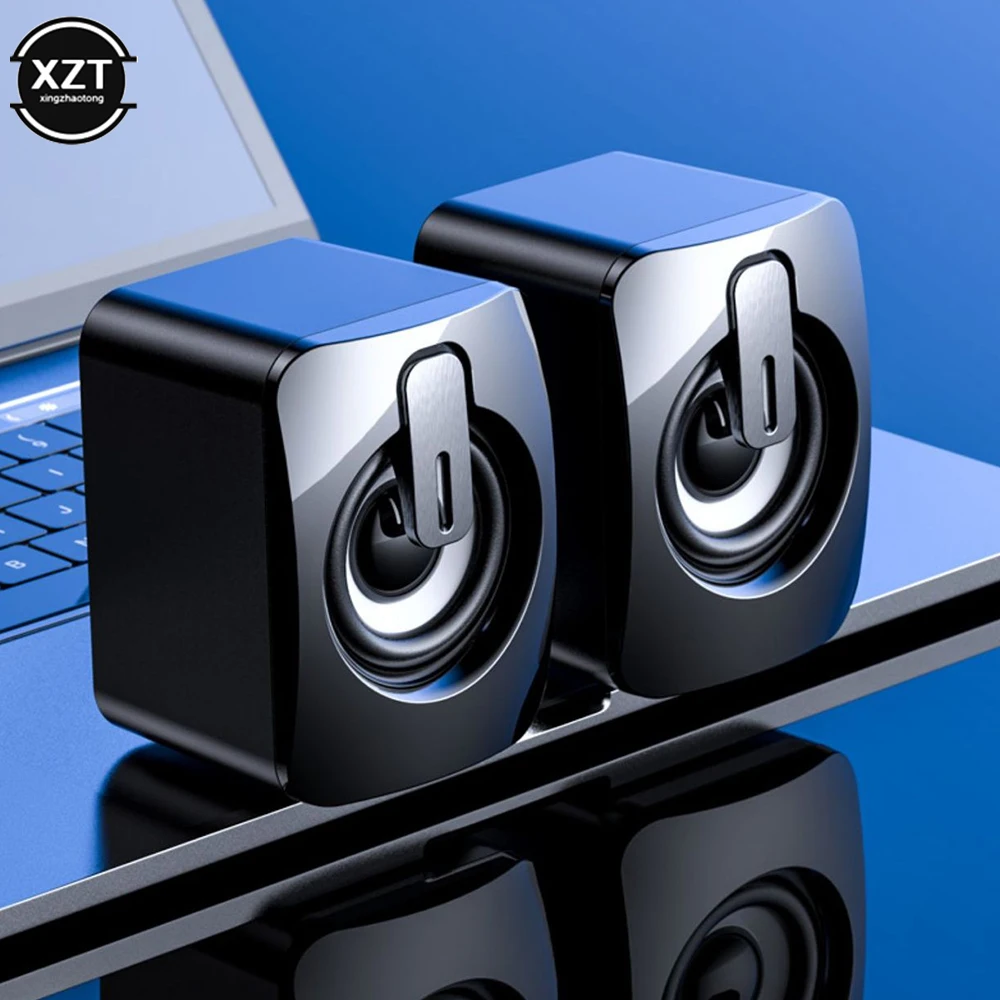 2PCS Sound PC Computer Speakers Sound Box For PC HIFI Stereo Microphone USB Wired with LED Light For Desktop Computer