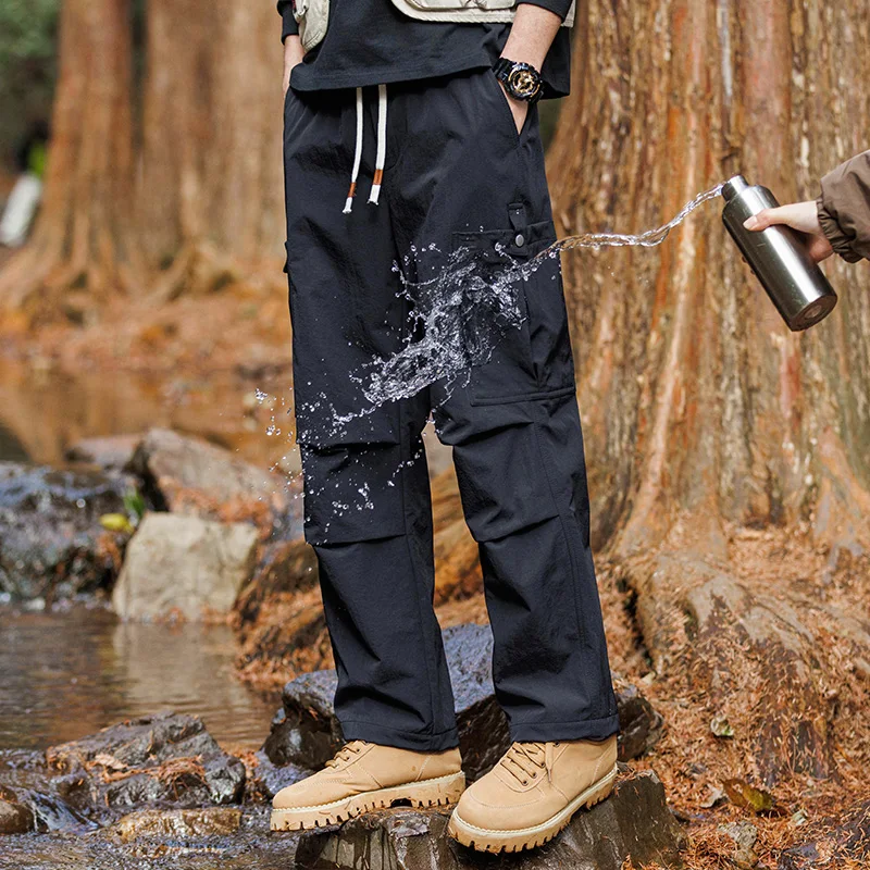 CHRLCK Men's Waterproof Hiking Overalls Quick Drying Pants Breathable Trousers Fishing Camping Outdoor Sport Pants hiking pants