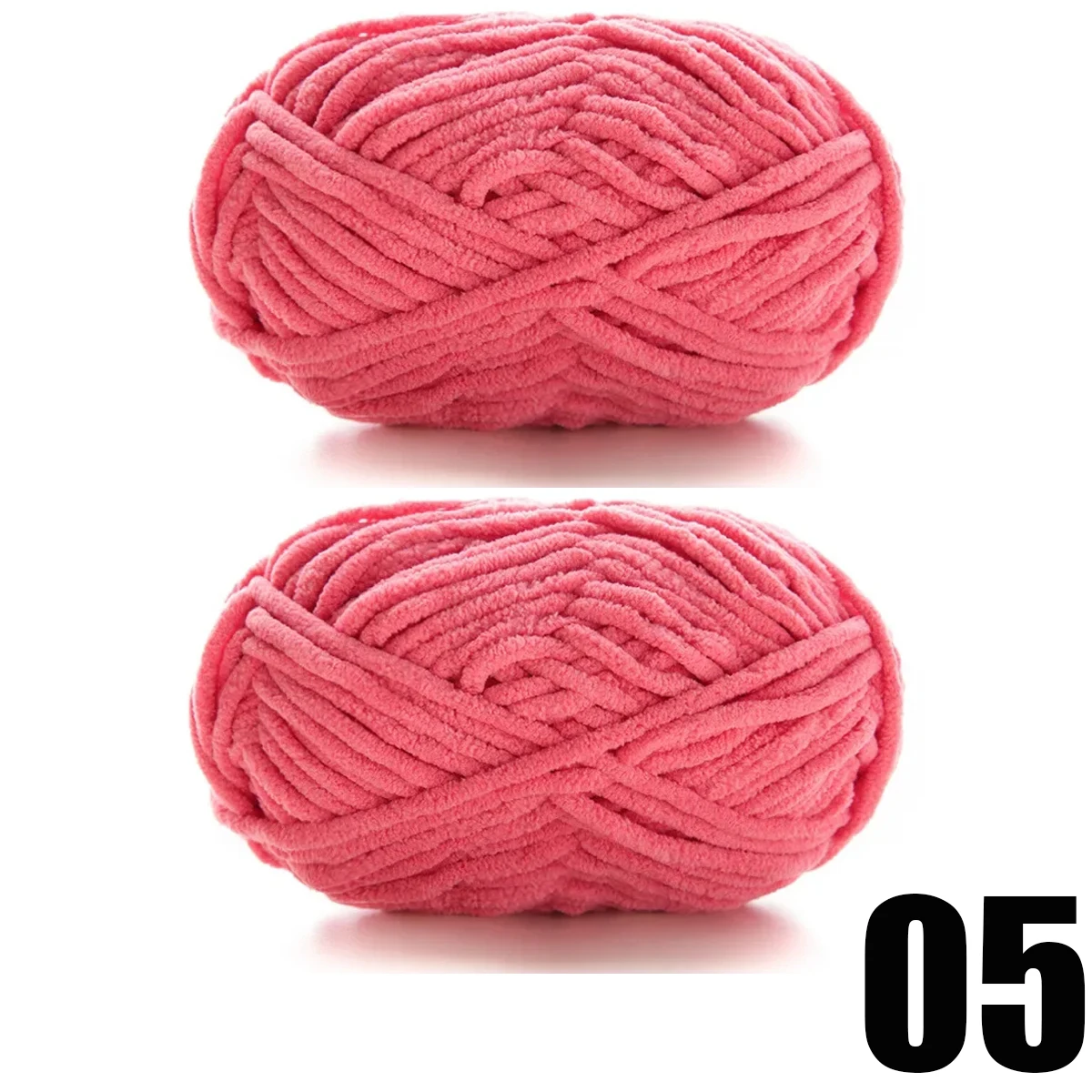 Luxury Soft Chenille Velvet Yarn for Handmade Knitting Projects, 2pcs of 50g Each
