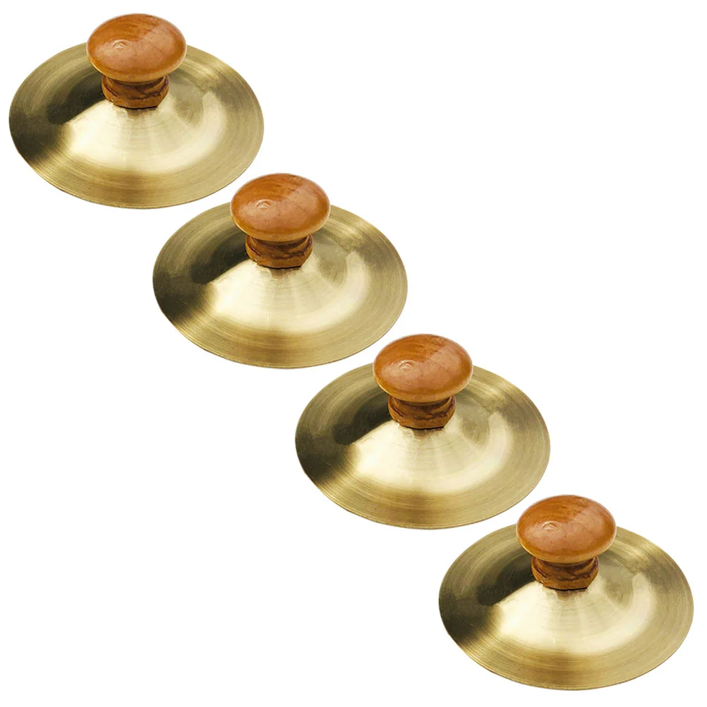 4 Pcs Children's Percussion Instrument Small Cymbals for Finger Kids Musical Mini Metal