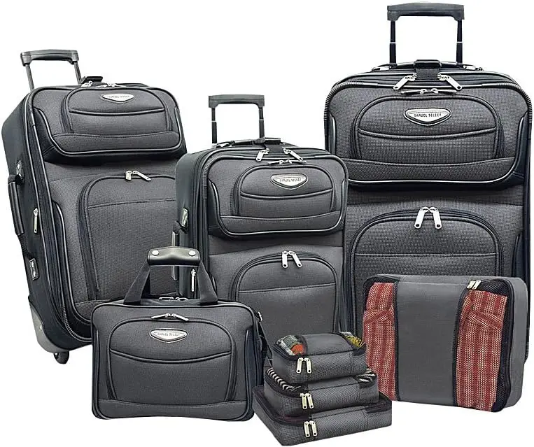 

Travel Select Amsterdam Expandable Rolling Upright Luggage, Gray, 8-Piece Set