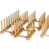 Multifunctional Plate Storage Rack, Household Kitchen Bamboo and Wood Display Rack 5