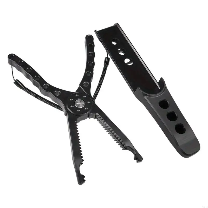 Fishing Pliers 652D with Grip Hook Removal Tool Fish Lip Grabber Body Clamps Nonslip Handle Lanyard