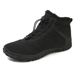 Premium Winter Ankle Boots with Warm Fur Lining - Non-Slip Outdoor Casual Sneakers - 45 (Black)