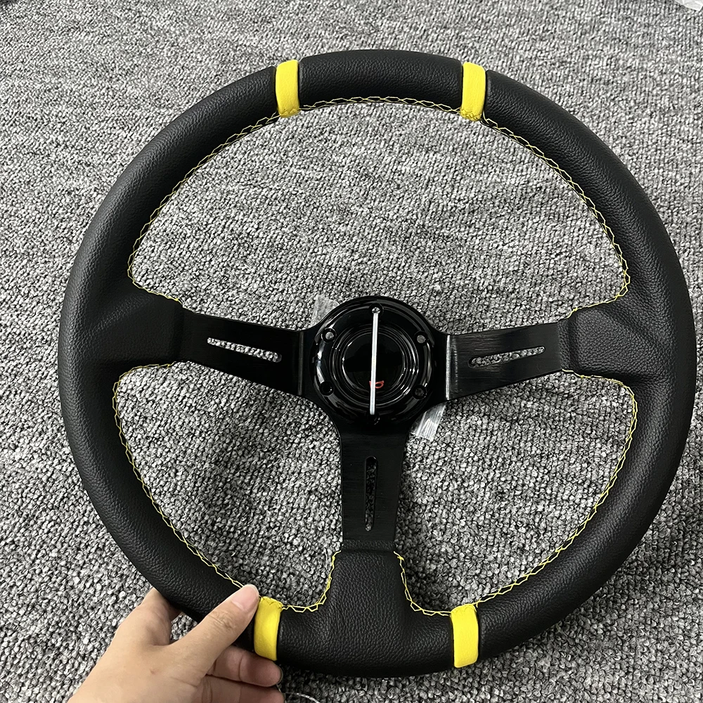 Spceddy MCX Universal 14 inch (350mm) 표류 레이싱 스티어링 휠 PVC 가죽 Sport 스티어링 휠 Red 스포크 Mo20S02191-25