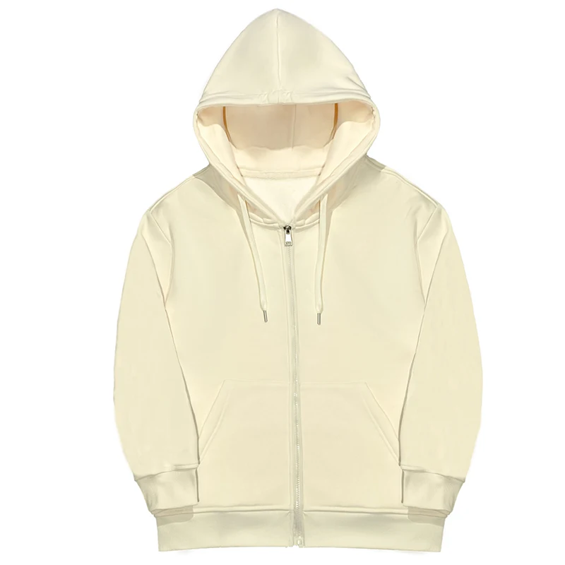 New Fashion Trend Autumn And Winter Youth Handsome Versatile Solid Color Cardigan Hoodies Men'S Hooded Casual Loose Coat Male