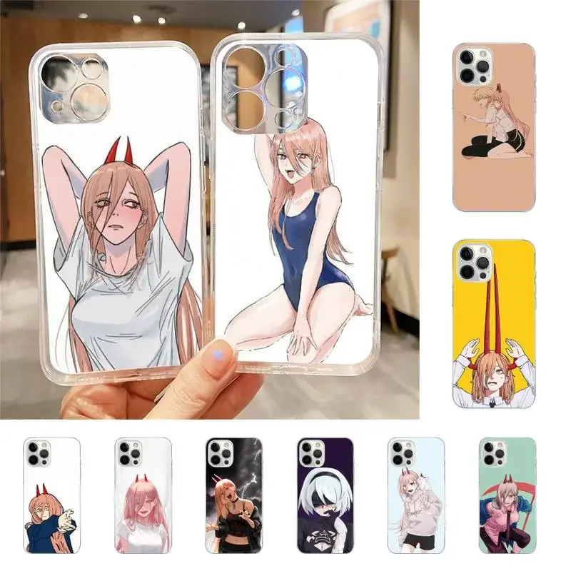 Cartoon Anime Chainsaw Man Phone Case Per Iphone 7 8 Plus X Xr Xs 11 12 13 15 Mini Mobile Iphone 14 Pro Max Case