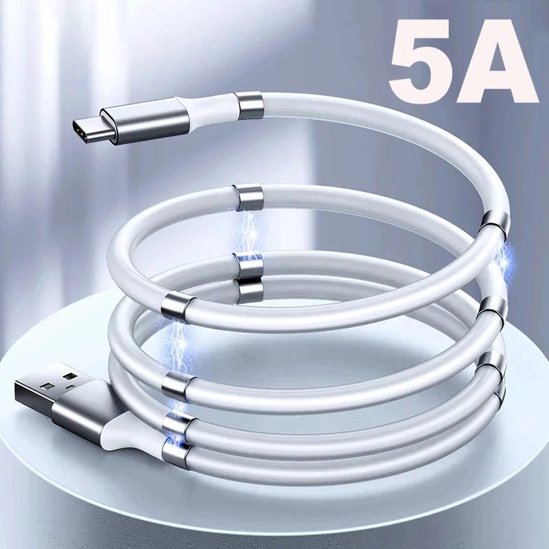 

Магнитный кабель 5A Micro USB Тип C, волшебный шнур для быстрой зарядки и синхронизации данных, провод типа C для iPhone, Xiaomi, Redmi, Huawei