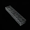Stone Grain Clear Acrylic Flower Vase, Rectangular, Long Rectangle, Decorative 3
