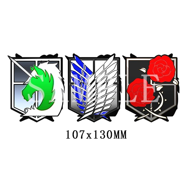 Attack on Titan Badge Sticker Anime Waterproof Decals Car Laptop Refrigerator Home Decor Gift, keyboard stickers,3d stickers,3d wall stickers,anime motion stickers