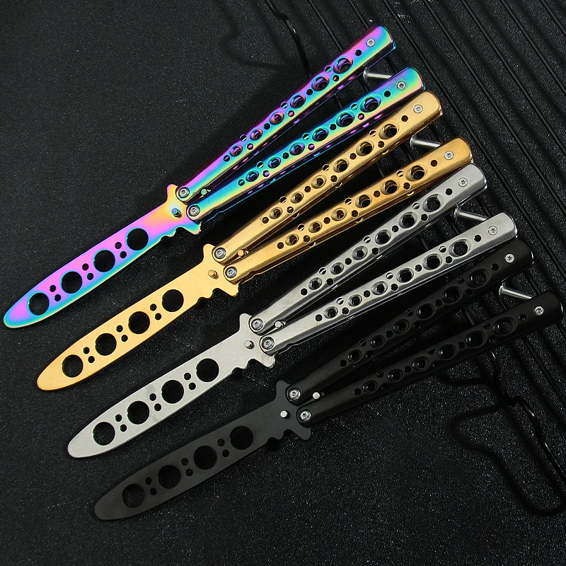 Butterfly Knife Foldable Trainer Portable Stainless Steel Pocket Practice Knife Training Tool For Outdoor Games Folding