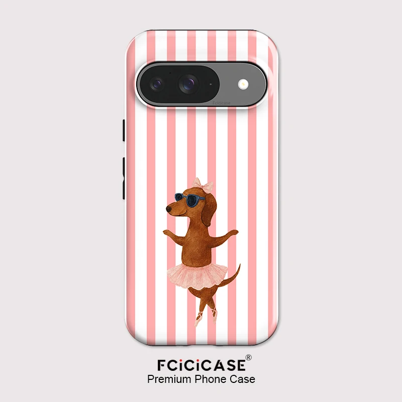Funny Dog Print Dual Layer Matte Back Phone Case - Enhanced Protection and Style