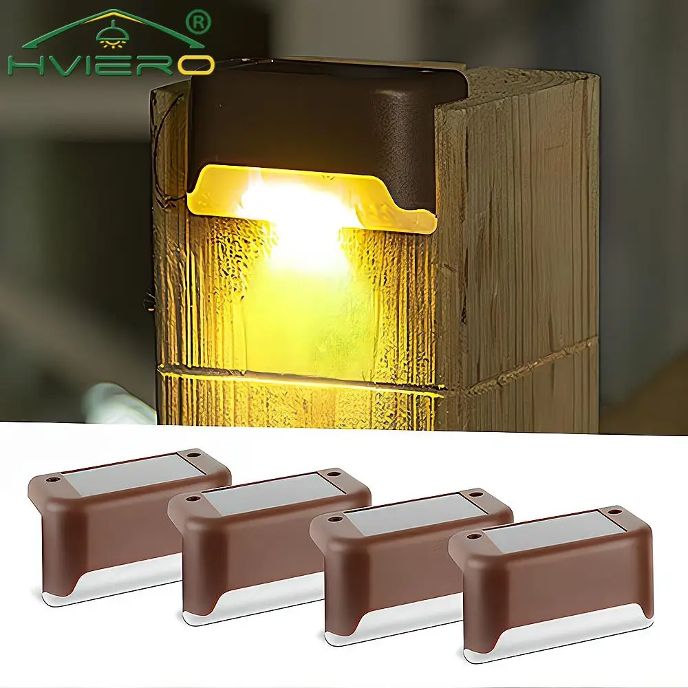 Description Picture 6 of itemOutdoor LED Solar Brown Stair Lamps Waterproof Landscape Atmosphere Lighting Wall  Patio Fence Garden Pathway Steps Night Light