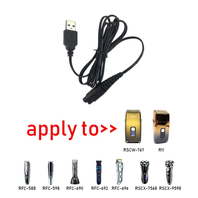 Professional Hair Clipper USB Charger Charging Cable Power Cord for Hatteker RSCW-767 Kulilang R11 Etc. Barber Accessories