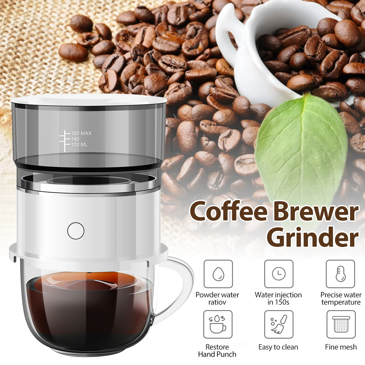 Portable Drip Coffee Pot Smart Automatic Hand Brewing Coffee