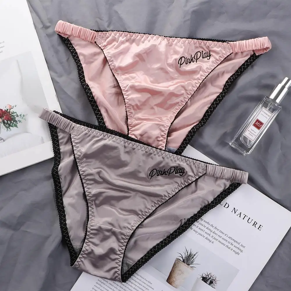 

Girl Sexy Embroidery Fitness Low Waist Thong Underwear Briefs Sport Panties Panty