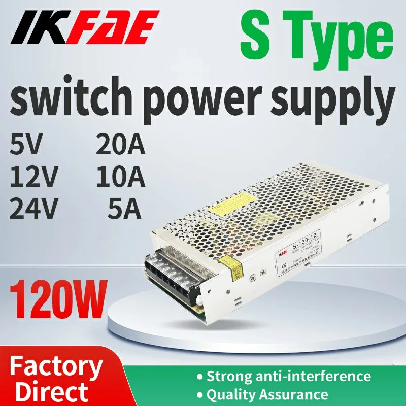 SMPS 조정 가능한 스위칭 전원 공급 장치, 과전압 보호, 미니 사이즈 AC, DC 컨버터, 120W 출력, 5V, 12V, 24V