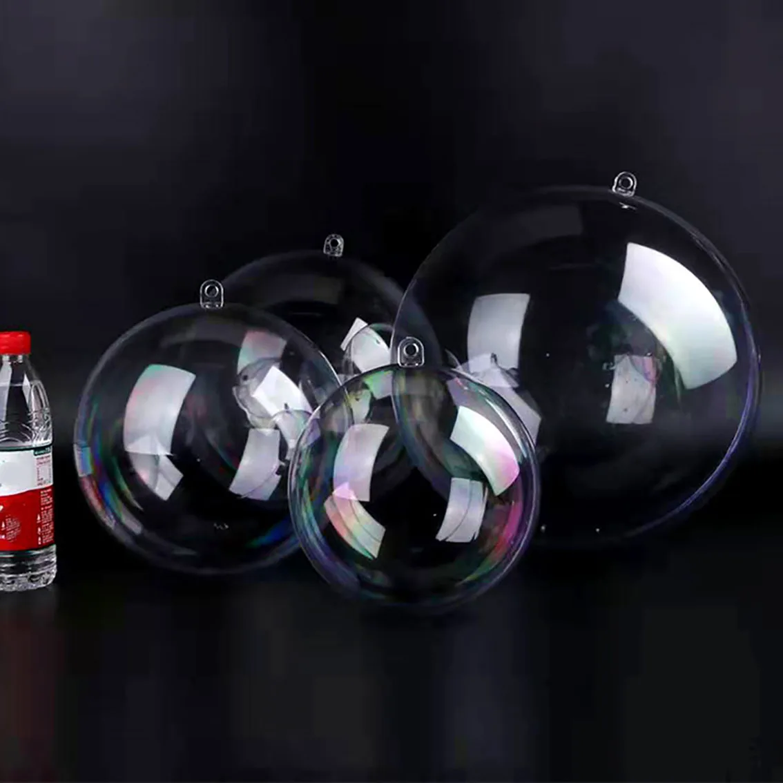Description Picture 3 of itemClear Plastic Hollow Ball Diameter 10-200mm Transparent Ball for DIY Handmade Decorating Game Console Art Pieces