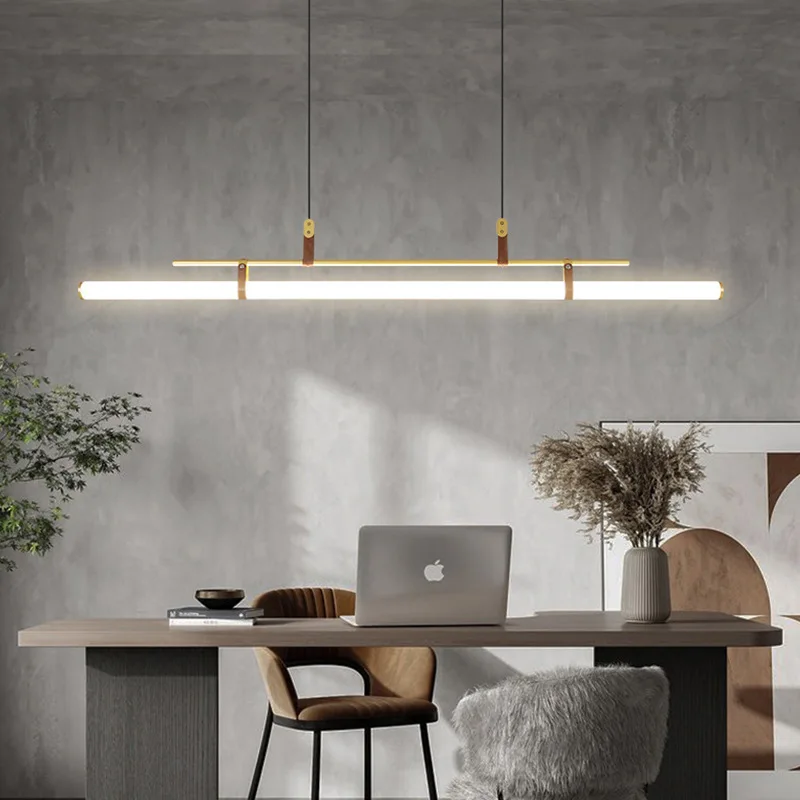 Pendant Lights Pendant Lamp Chandelier Lighting for Nordic Minimalist Restaurant Study Room Office Front Desk Coffee Shop Cashier Counter Bar Counter Straight Strip Chandelier