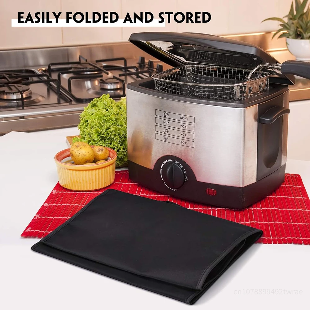 Kitchen Dust Cover Air Fryer Hood Air Fryer Cover Heat Resistant Waterproof Dustproof Protective Cover for Ninja AF400EU/AF500EU Nylon Dust Kitchen Tools