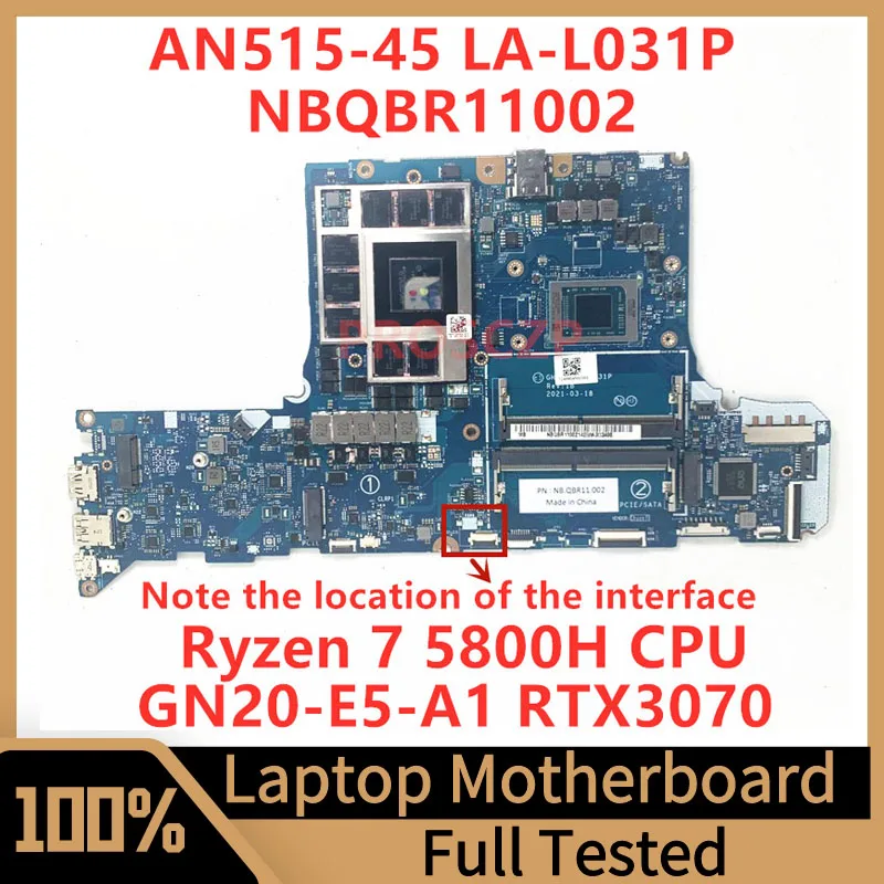 GH53Z LA-L031P Mainboard For Acer Nitro 5 AN515-45 N20C1 L