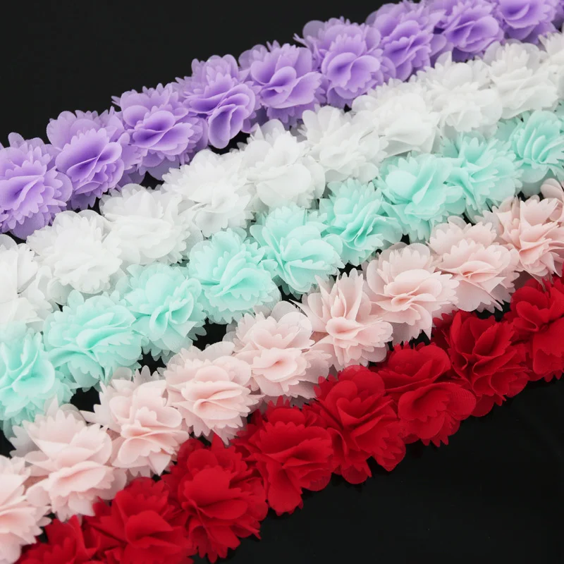 (1 meter) Chiffon Mesh Flower Lace Fabric Webbing Party Decoration Diy Gift Ribbons Crafts Non-woven Foundation Lace Ribbon