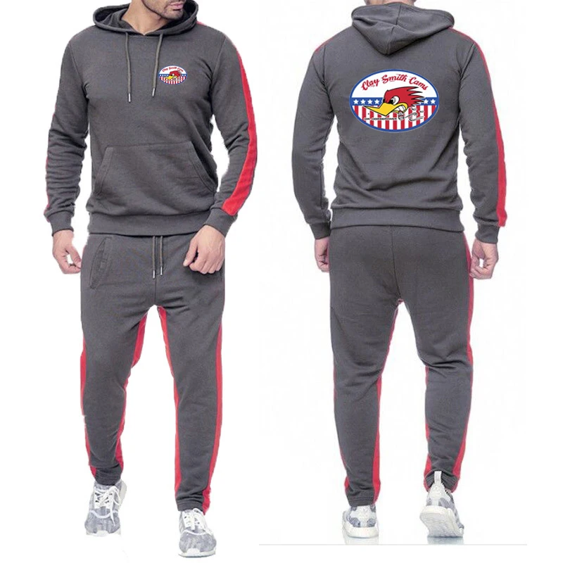 Mens Casual Hoodies Sweatpants Sets Autumn Fashion Pullover