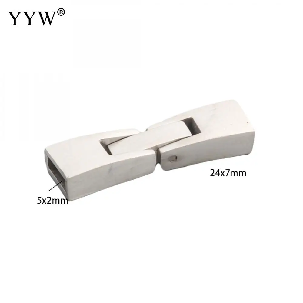 10pcs Brass Fold Over Clasps 1-Hole Stainless Steel Buckles Fastener Clasps Accessories For Bracelet DIY Jewelry Making Supplies