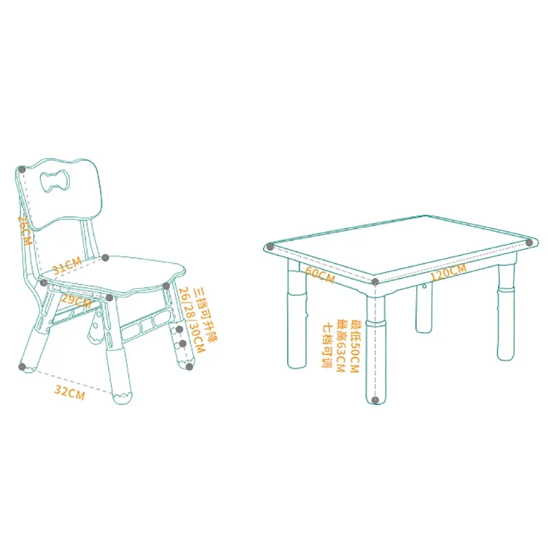 Liftable Children Tables Kindergarten Tables and Chairs Child Reading Small Table Home Room Desks Multi-function Writing Desks Z