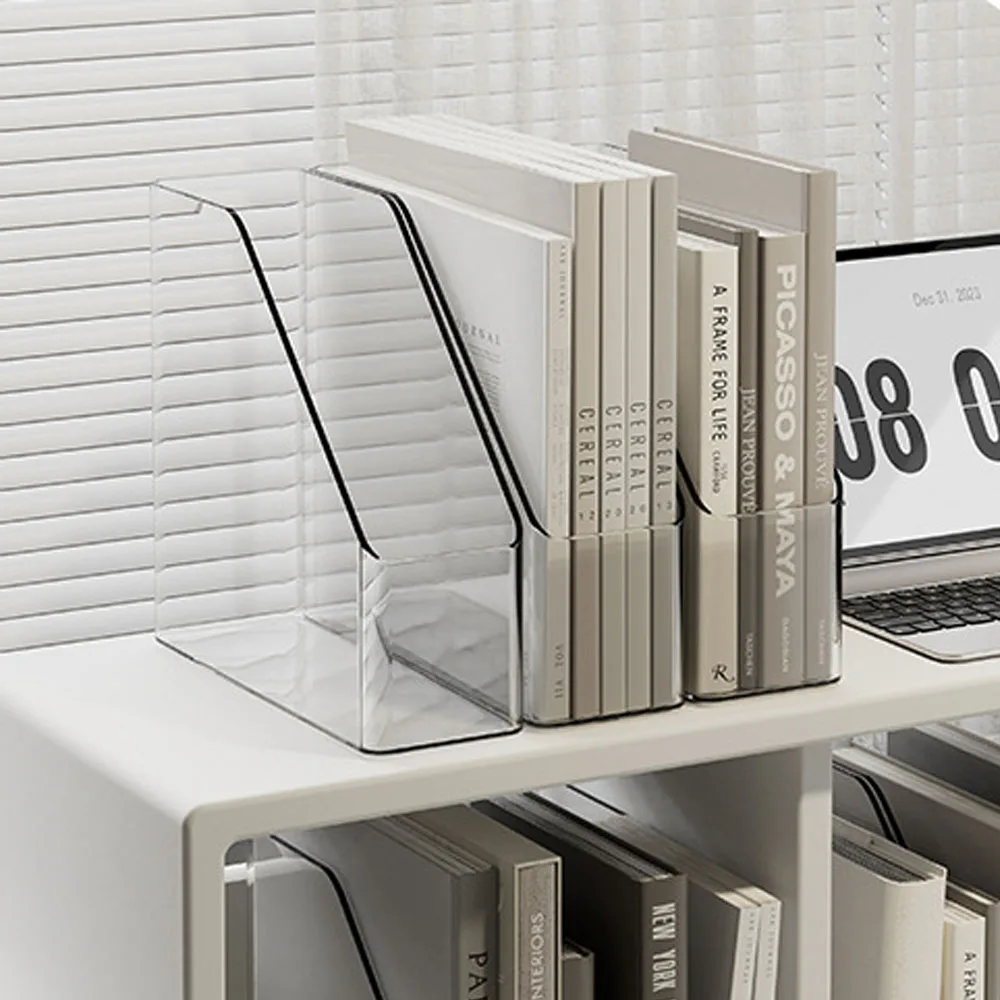 1/2pcs Desktop File Folder Book Magazine Holder Plastic Desk Document Paper Organizer Vertical Storage Rack Office Stand Shelf