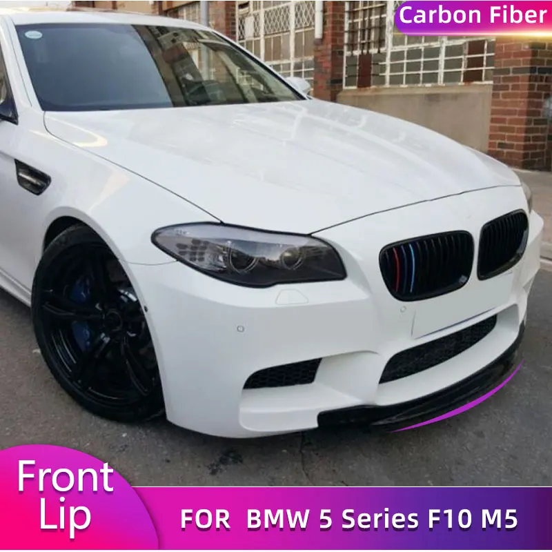 

For BMW 5 Series F10 M5 2012-2016 Car Front Bumper Lip Spoiler Chin Apron Protector Body Kit Carbon Fiber Racing Front Lip