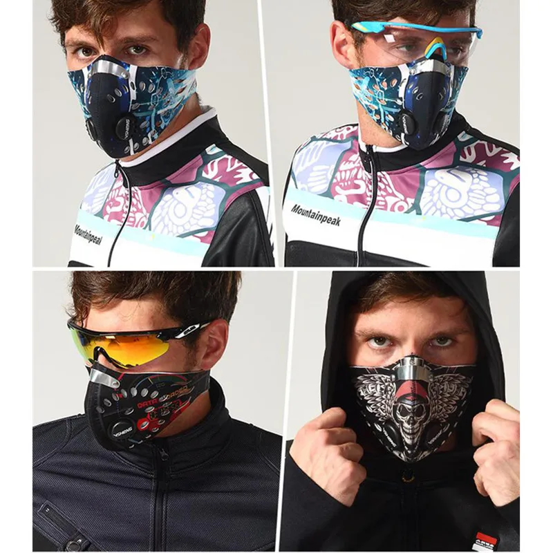 Bicycle Mask Anti-Dust MTB Bike Mouth Cover Protection Half Mask for FaceAir Breathing Valve for Road Bike Outdoor S