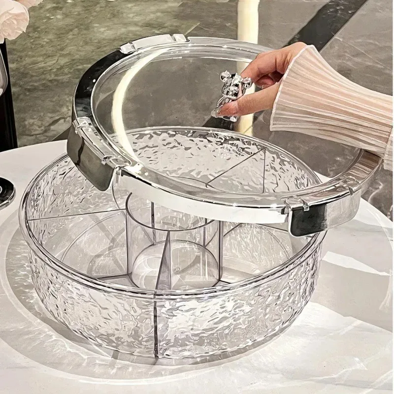 Deluxe Multi-Compartment Snack Serving Tray with Lid