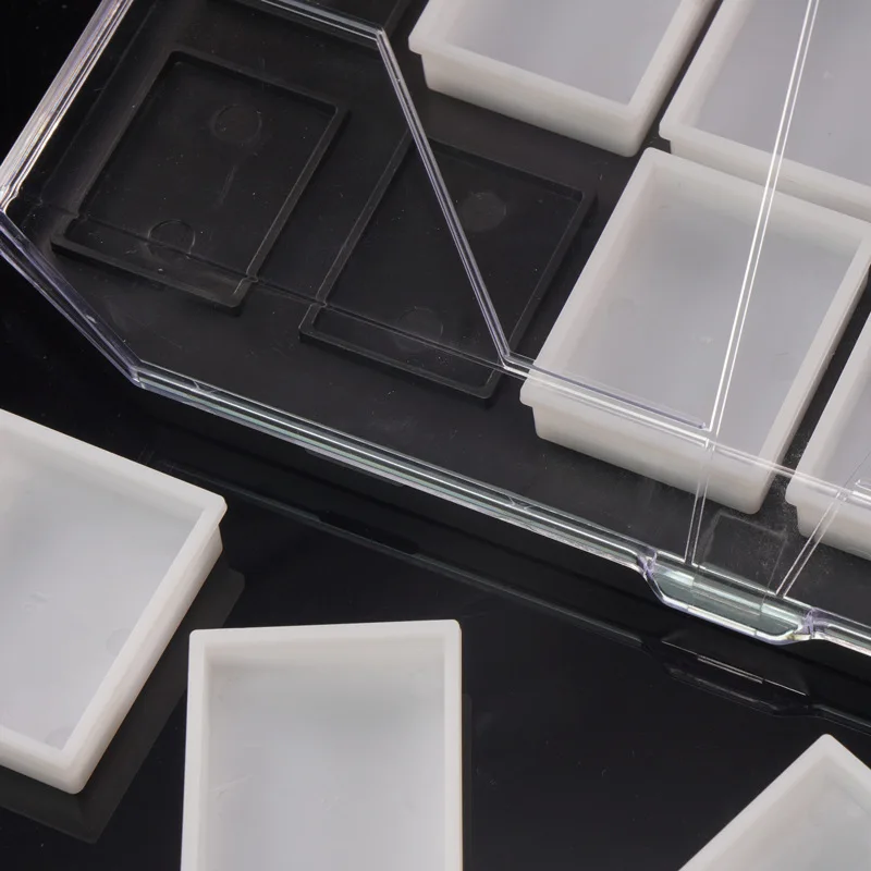 12 Grids Rainbow Split Cake Face Painting Body Art Painting Pigment Plastic Box Empty Palette Tray With Lid 2