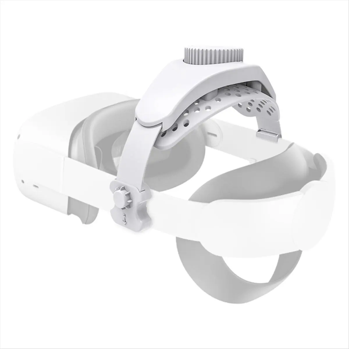 메타 퀘스트 3/2/프로/피코4 VR 헤드셋용 T28C 실리콘 컴포트 헤드 스트랩 (조절 가능한 VR 감압 헤드 스트랩 포함) - 화이트