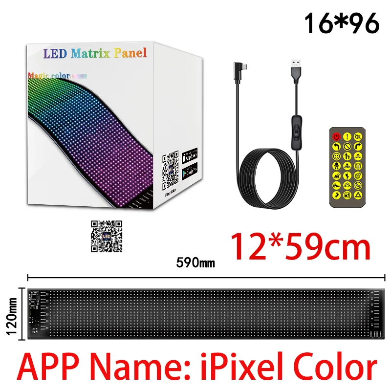 LED Matrix Pixel Panel,USB 5V Programmable Bluetooth App Control LED Panel Flexible Display Light Text Animation Display 4