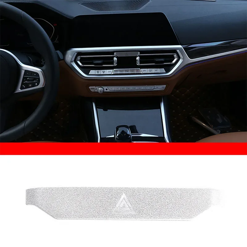 

For 2020-2022 BMW 2 Series 3 Series G20 G28 Stainless Steel Silver Car Double Flash Button Sticker Car Interior Accessories