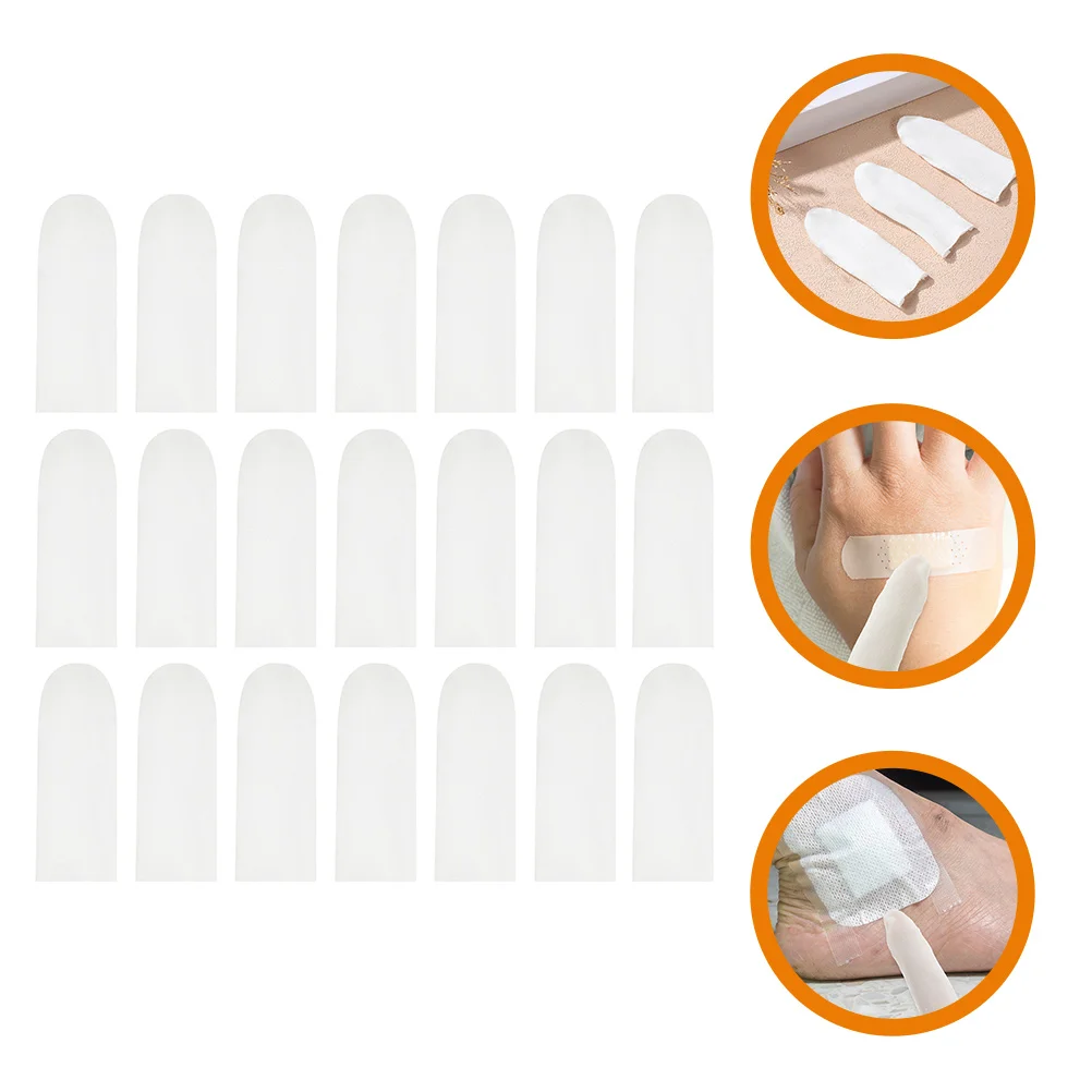 

200 Pcs Cotton Finger Cots Cut Resistant Protectors Protection Covers Protective Case Sleeve Working White
