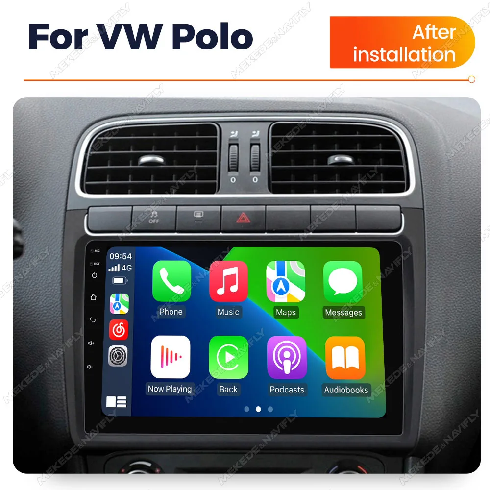 Android 14 9inch Car Radio For VW Volkswagen POLO 5 sedan 2008-2020 Head Unit Multimedia Player bt Wireless CarPlay Android Auto