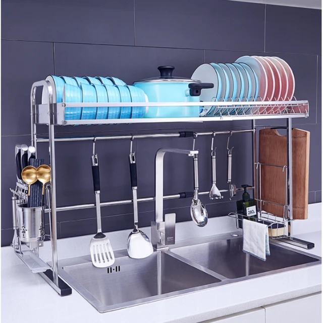 Large Stainless Steel Storage Organizer Retractable Dish Drainer  Multifunctional Kitchen Supplies Solid Load-bearing Dish Rack - AliExpress