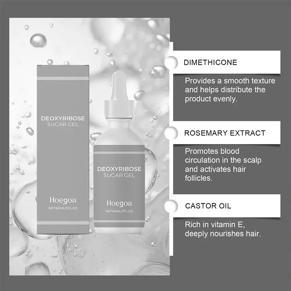 Hair Growth Oil 60ml Hair Thickening Gel upgraded Deoxyribose Gel for Growth Revitalize safe for woman and man