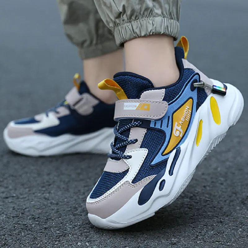 

Boys Mesh Running Sports Shoes New Children Sneakers Kids Comfortable Soft Sole Casual Boy Nice Shoe Optional Leather Size 28-40