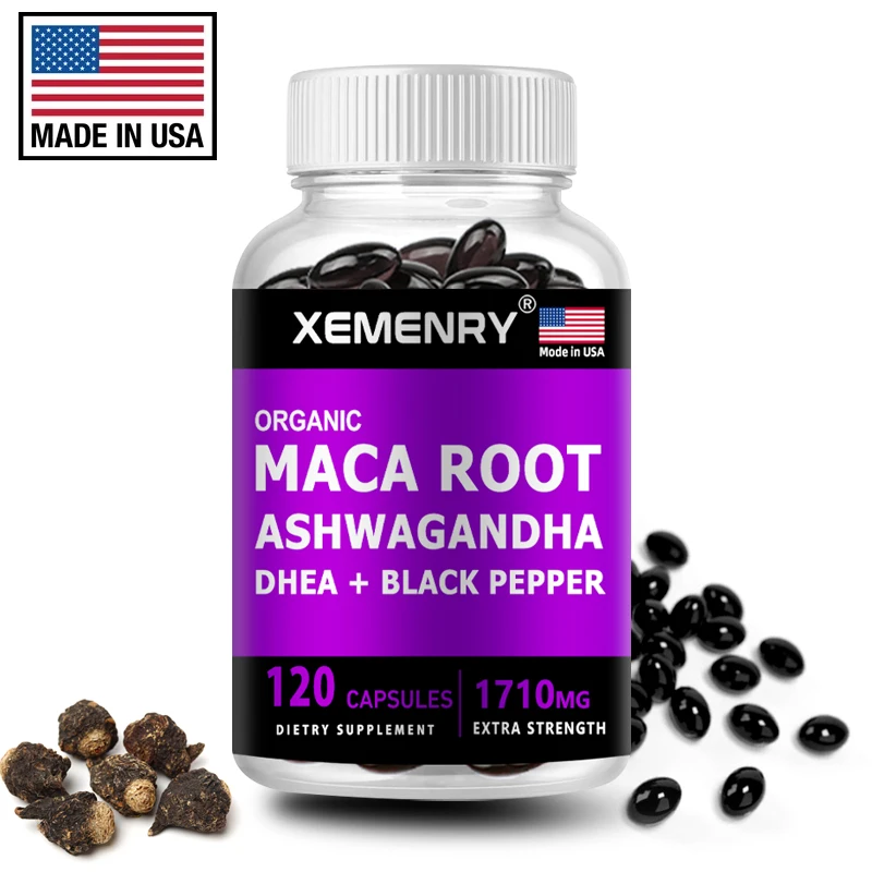

Natural Black Maca Root and Ashwagandha Capsules Maximum Potency