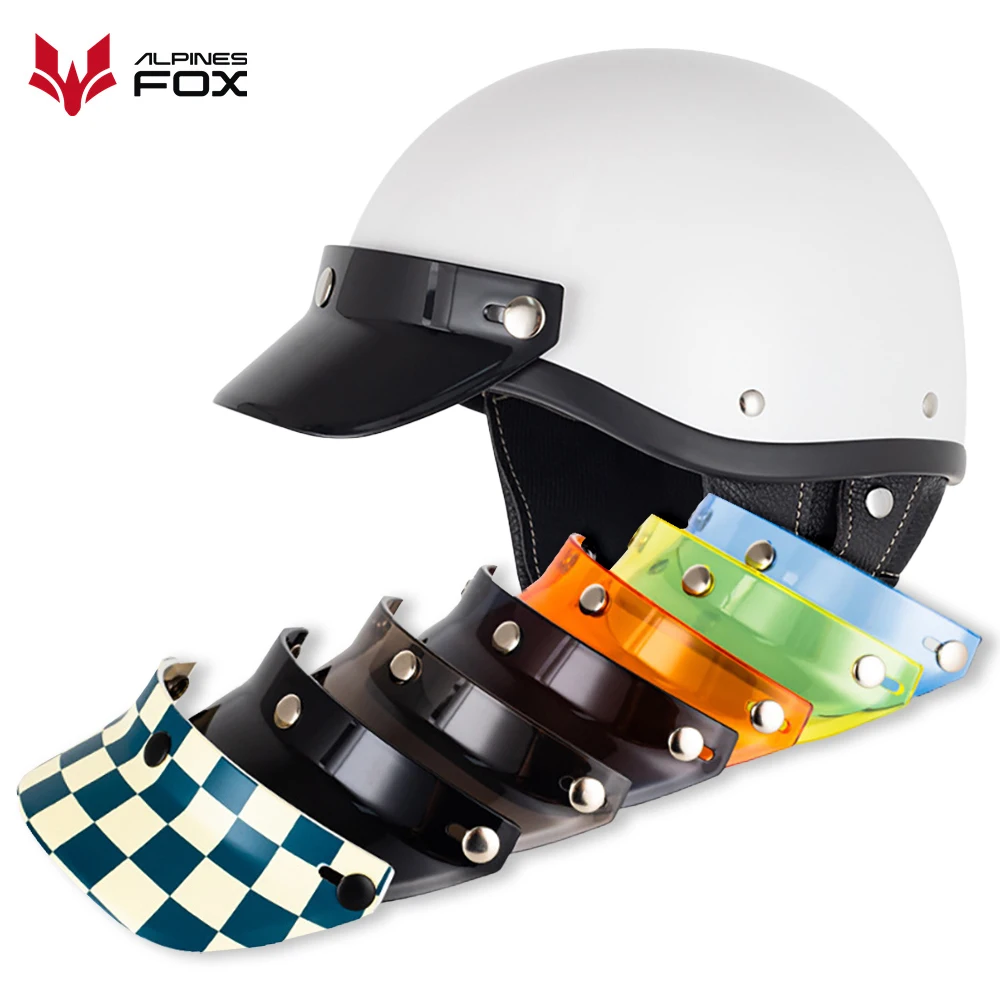 Motorcycle Helmet Sun Shade Protector Snap-Button Retro Open