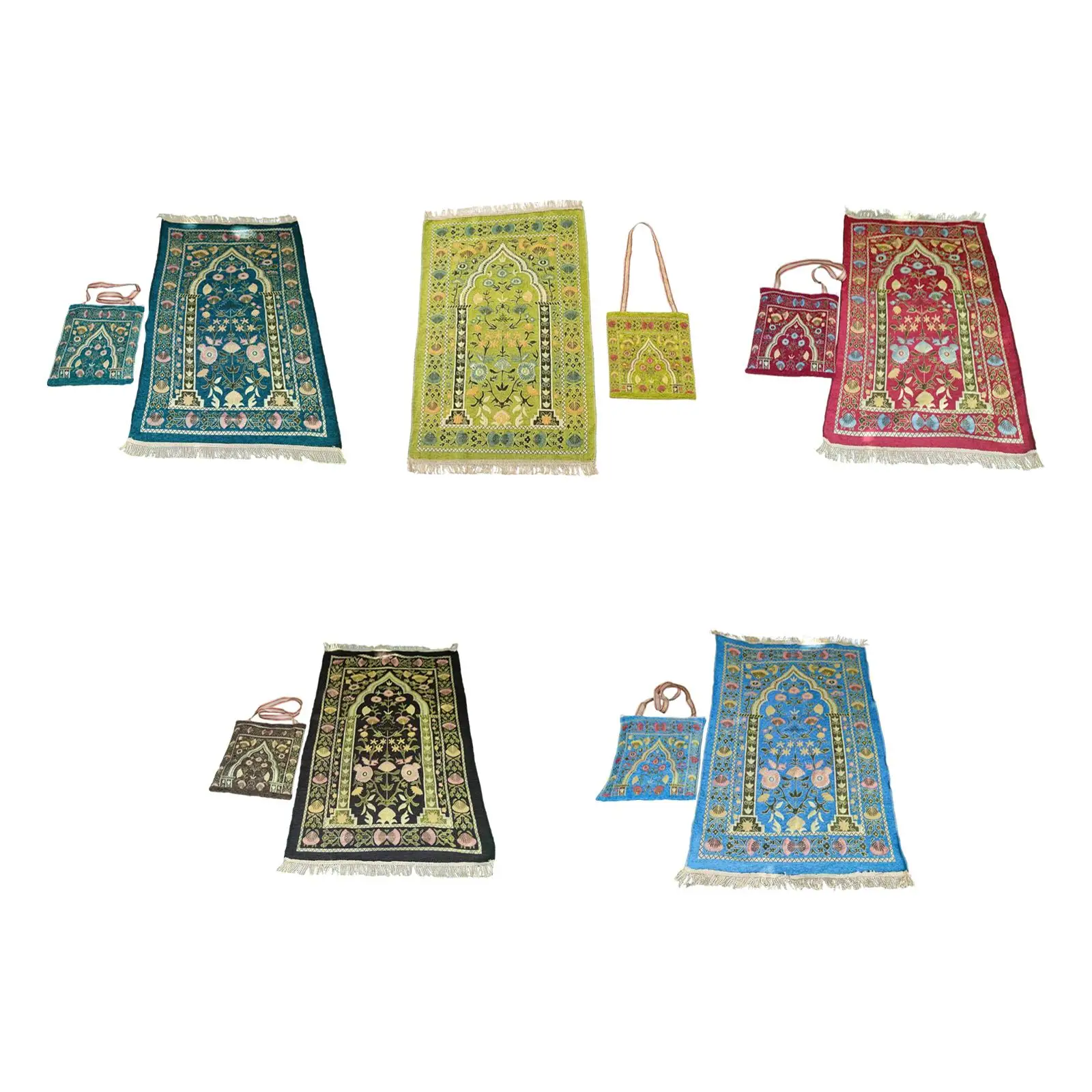 Prayer Rug with Carrying Bag Travel Rug Traditional 70cmx110cm Elegant Portable Area Rugs for Bedroom Travel Home Bar Gifts