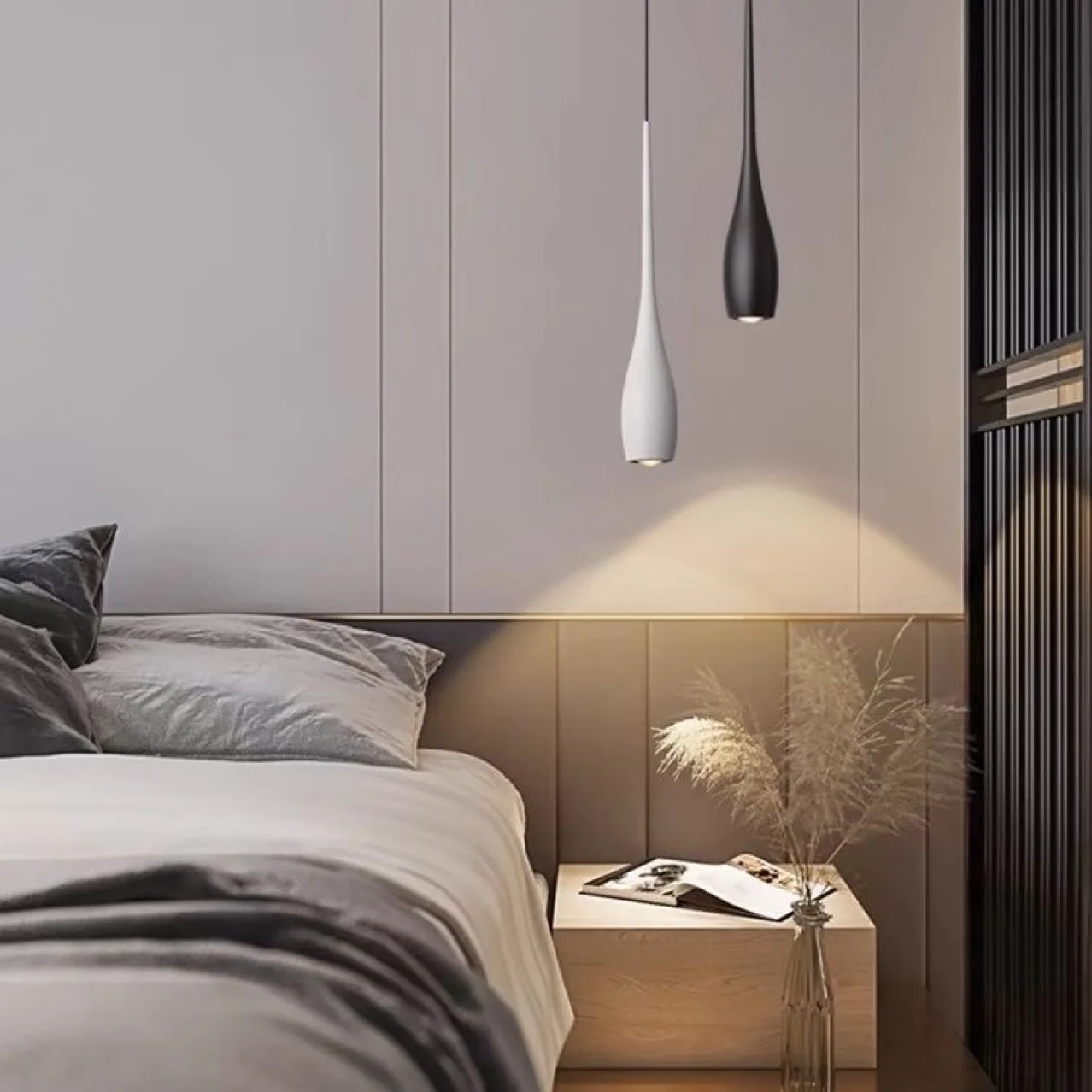 MARPOU LED 펜던트 조명 6W 조절 가능한 높이 터치 스위치 침실 침대 옆 바를 위한 현대 미니멀리스트 창조적 인 디자인 샹들리에
