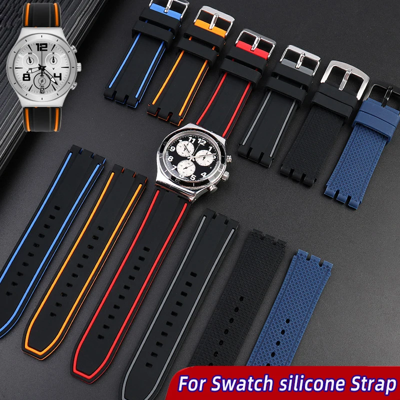 

For swatch silicone Strap 19mm 20mm 21mm Wrist band Strap Orange blue gray red Watchband Women men's watch bracelet accessories